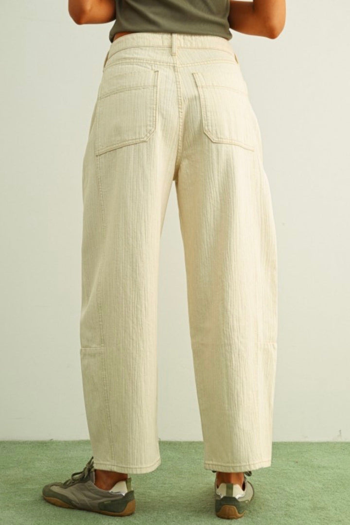 Cool Poise Textured Barrel Jeans