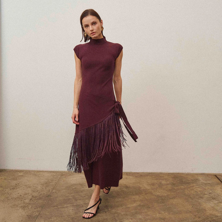 Feeling Rebellious Fringe Wrap Dress
