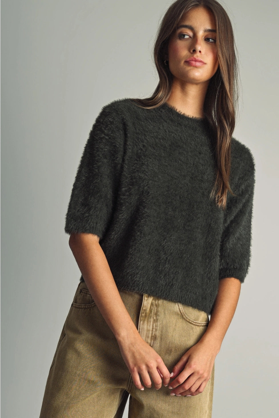 Fluffy Fur Knit Top