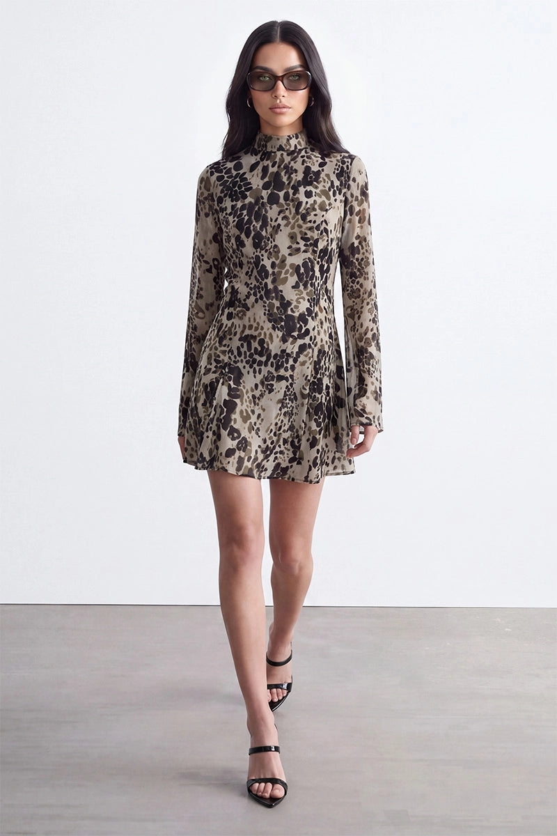 Paigely Mock Neck Mini Dress