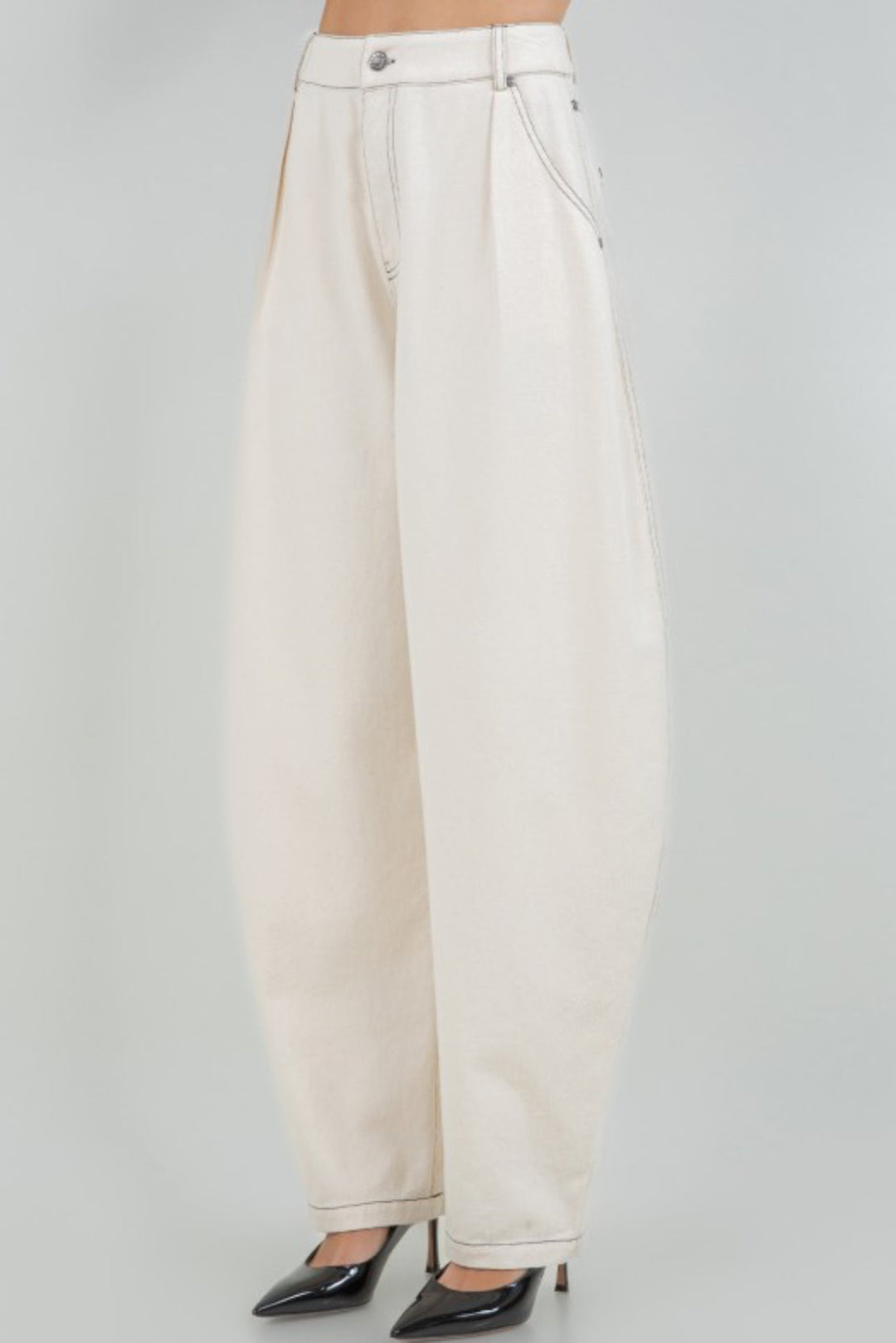 Button Up Barrel Jeans