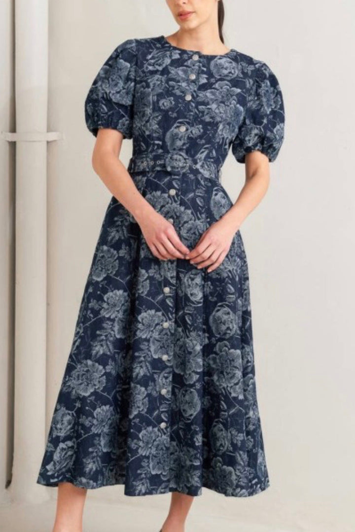 Jacquard Denim Dress