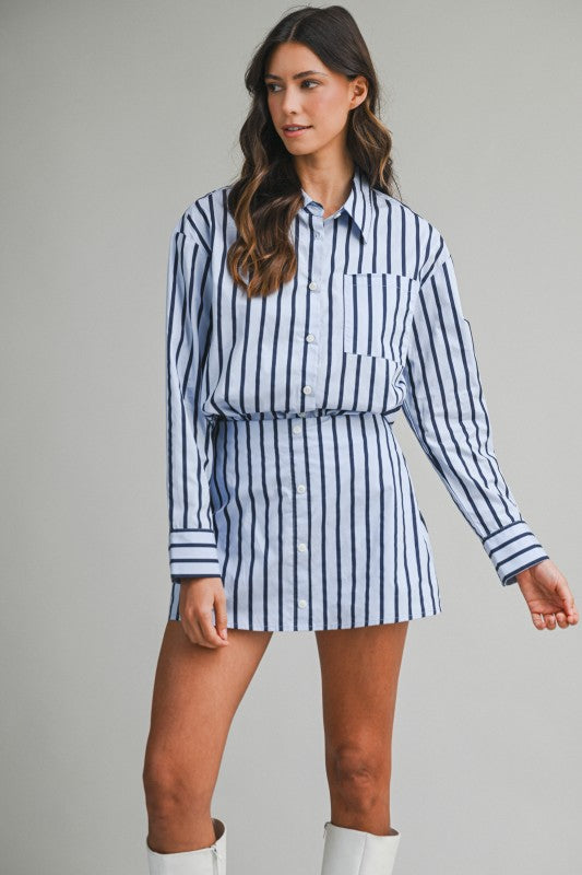 Kiki Stripe Button Down Top