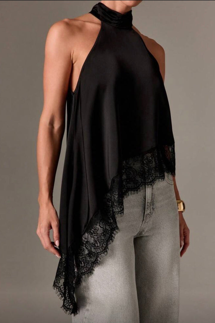 Lacey Assymetrical Lace Top