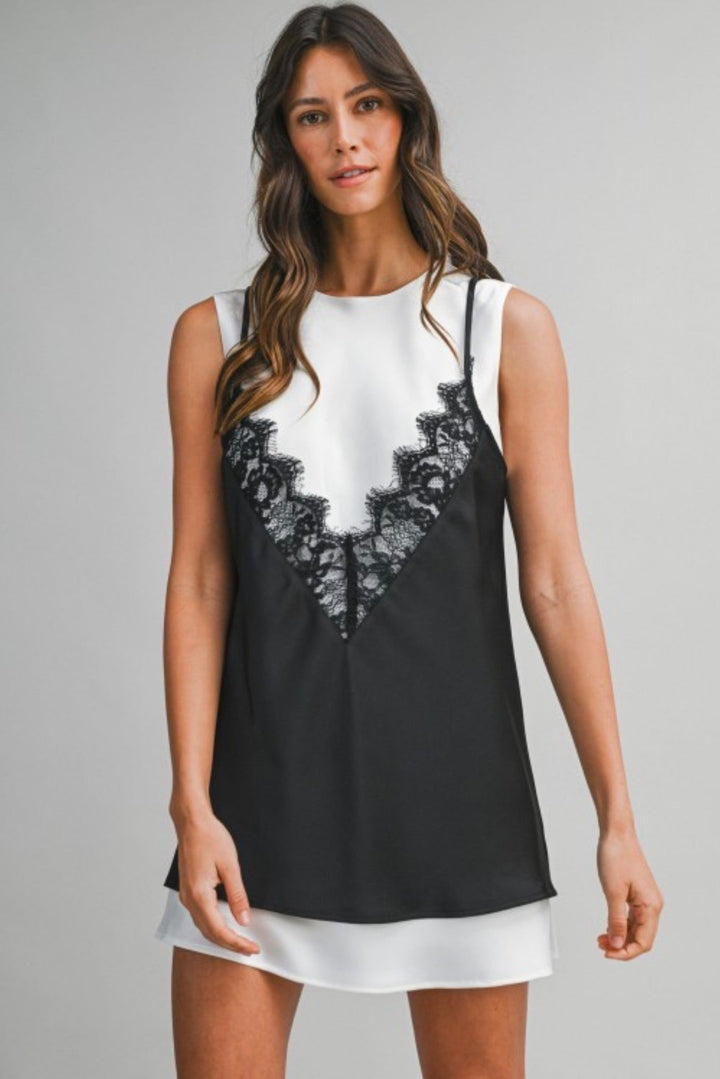 Alena Lace Overlay Dress