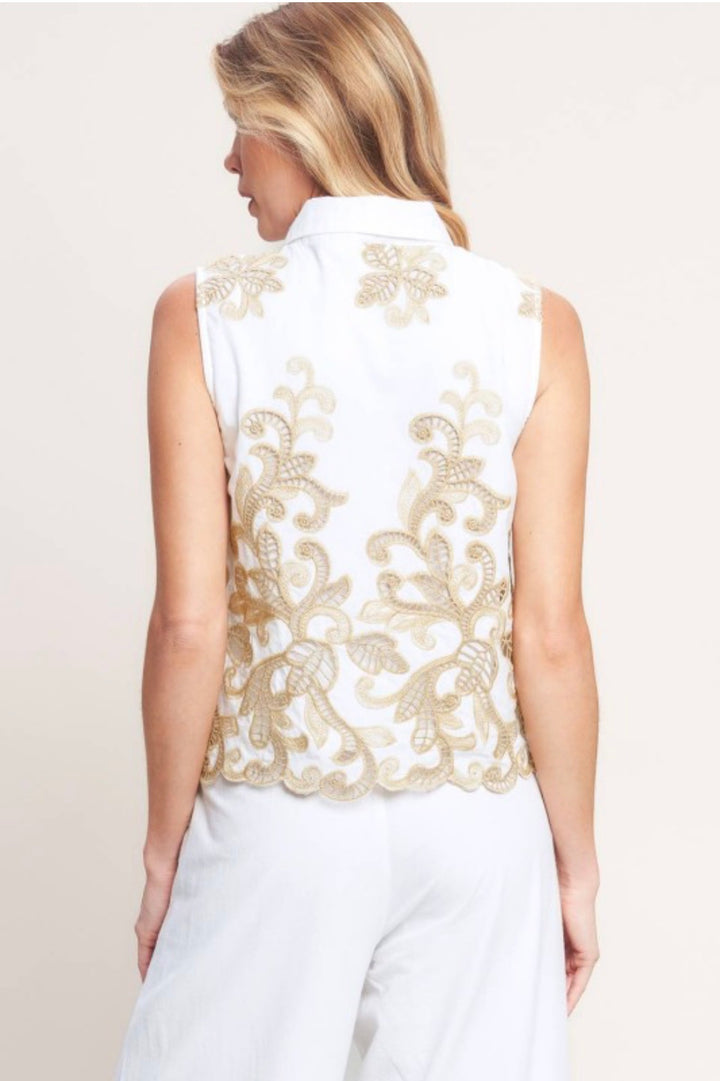 Costa Belle Embroidered Top