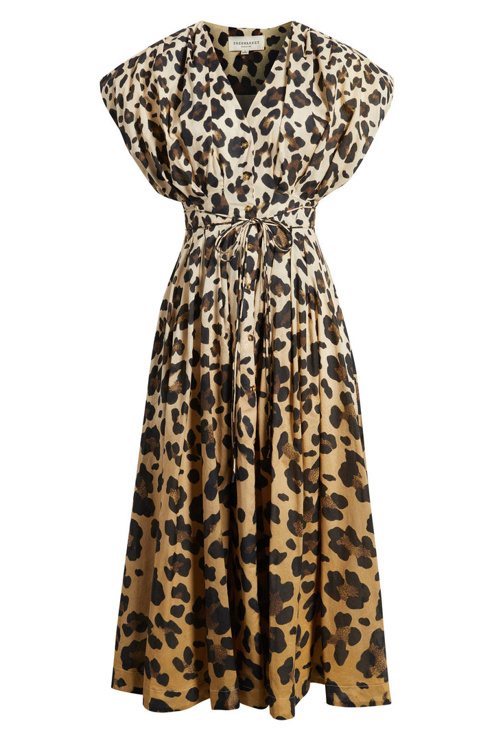 Sandra Leopard Midi Dress