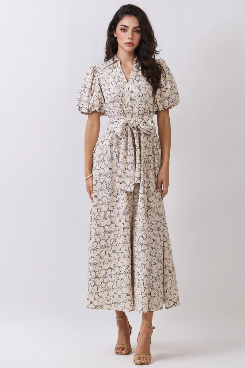 Floral Bloom Button Down Maxi Dress
