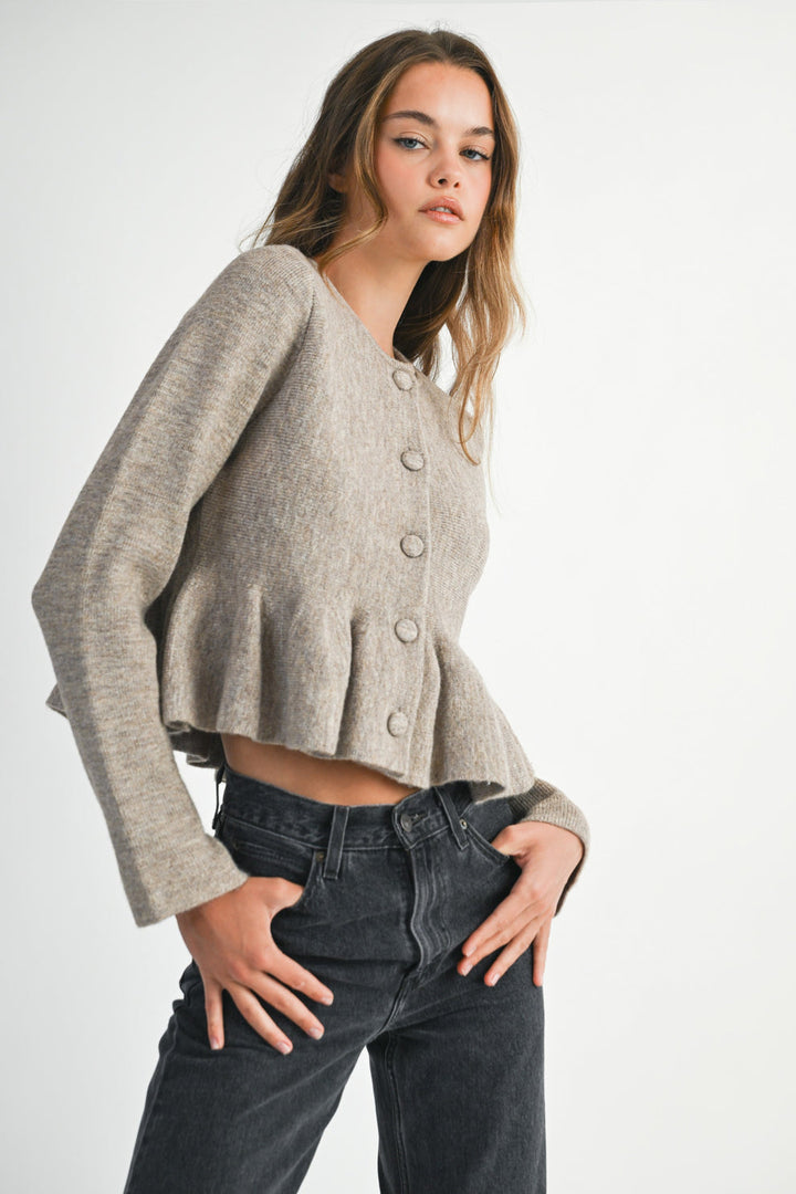 Sugar Honey Peplum Knit Jacket