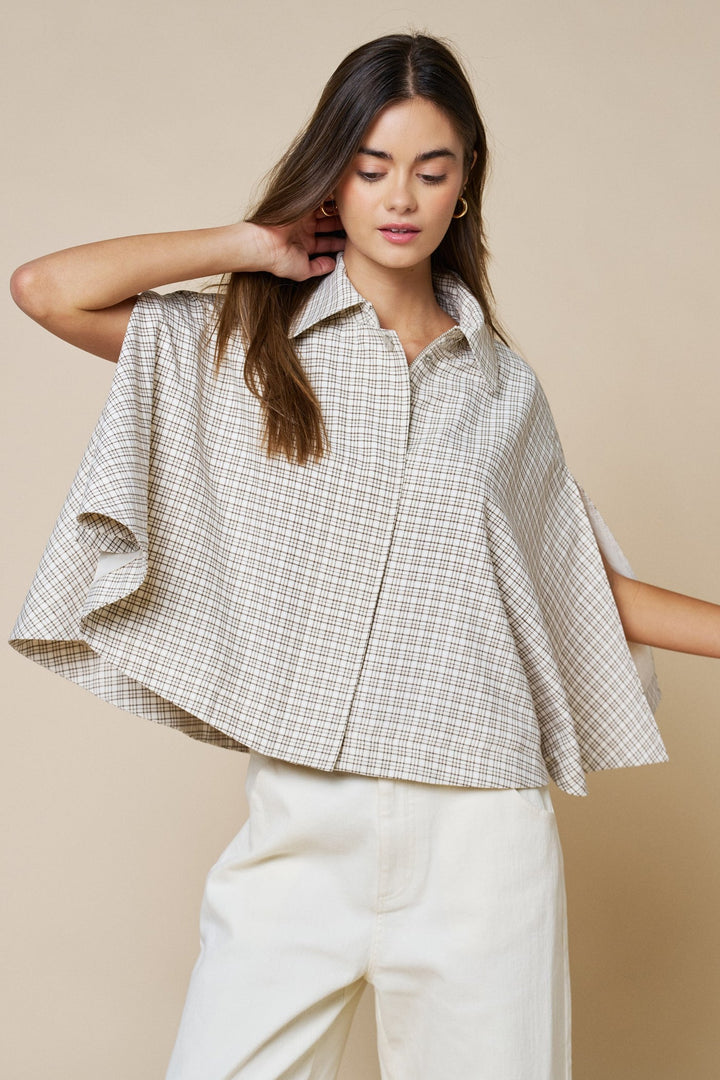 James Collared Poncho Top