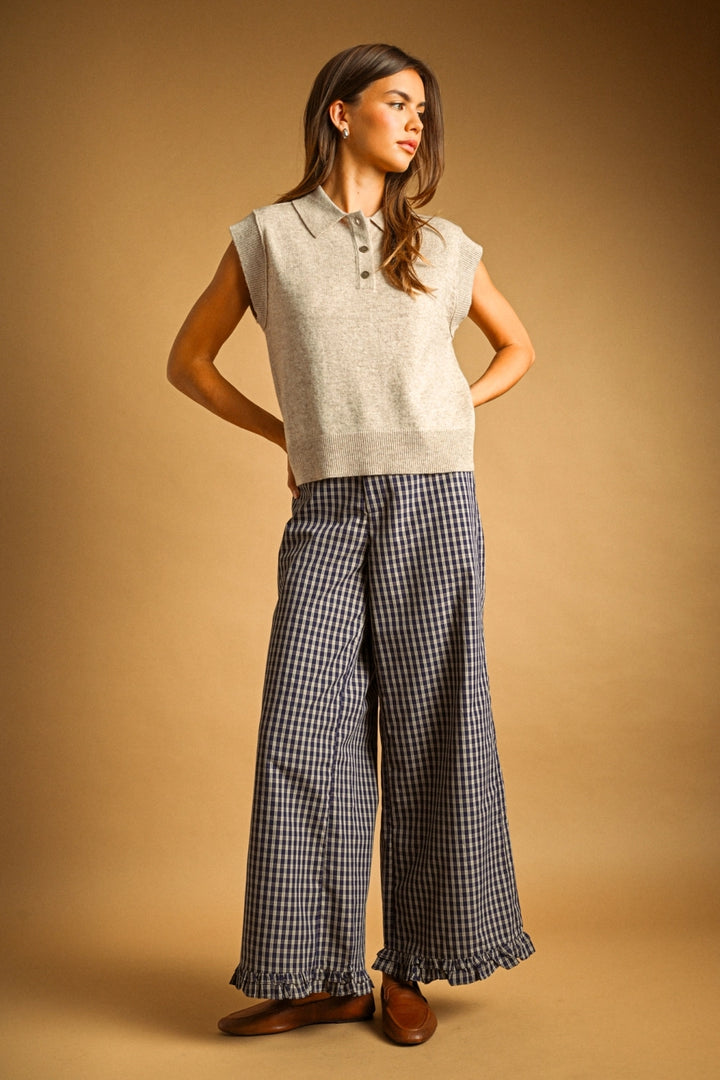 Rowan Sleeveless Collared Polo Top