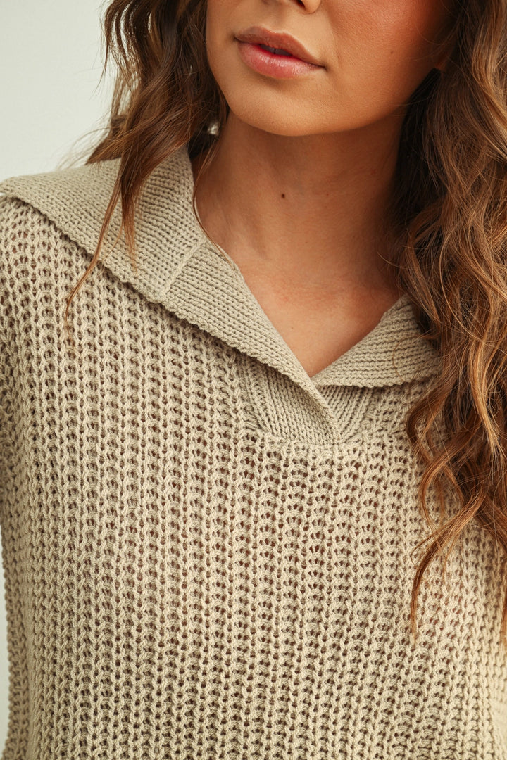 Nadine Collared Knitted Top