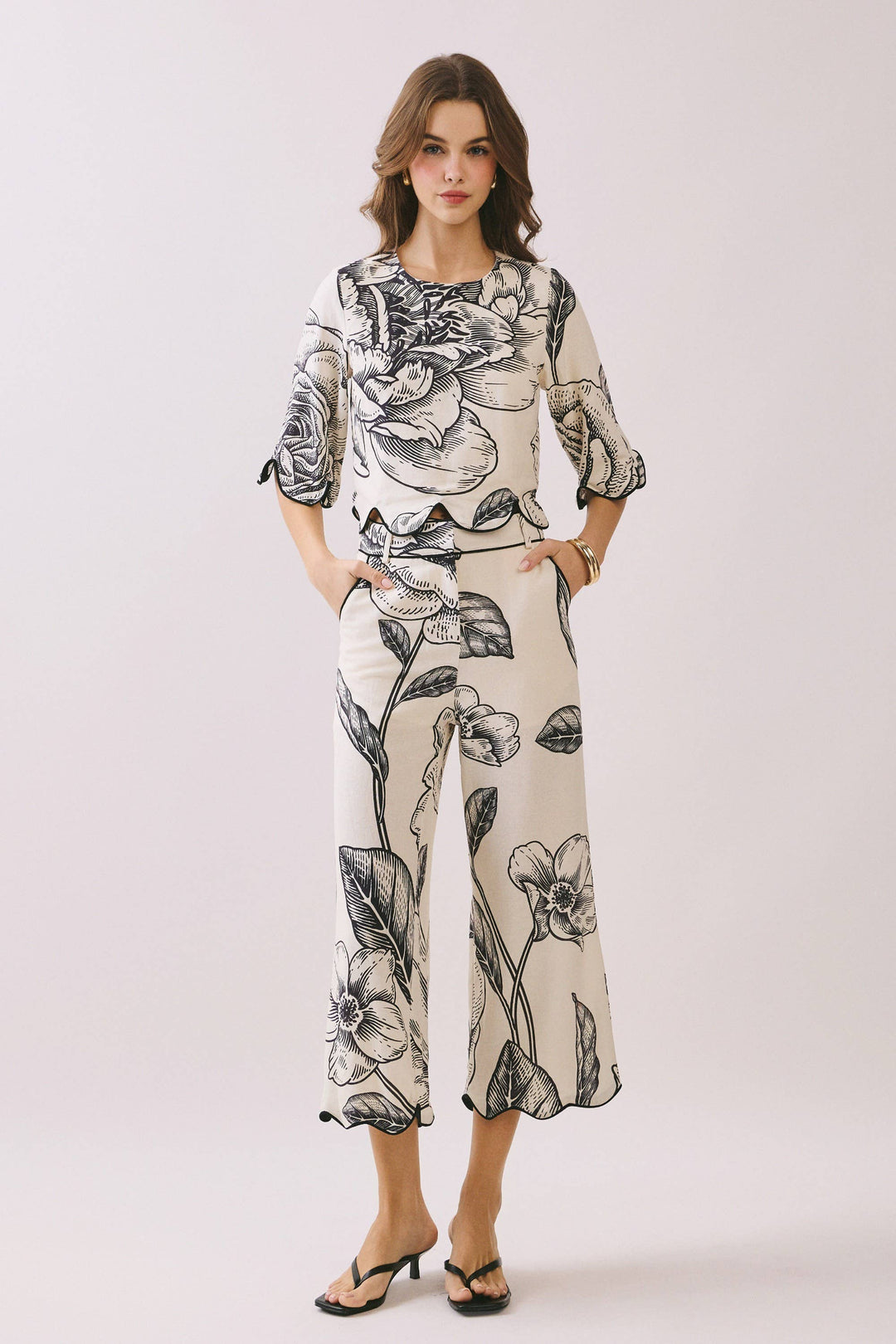 Quiet Start Scalloped Top