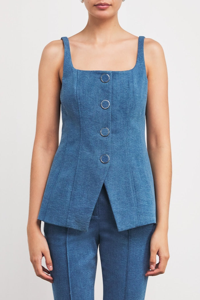 Denim Tailored Vest