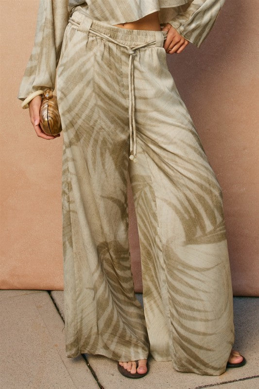 Tropical Leaf Satin Bottoms