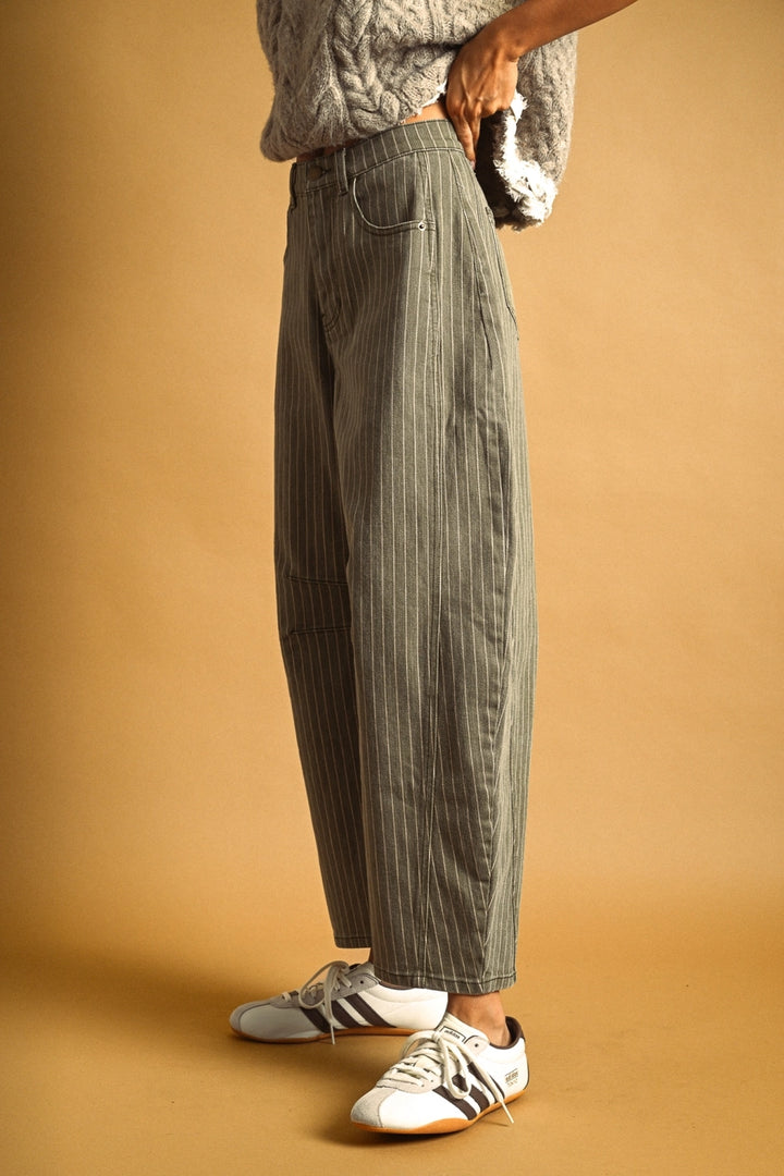 Piper Stripe Barrel Jeans