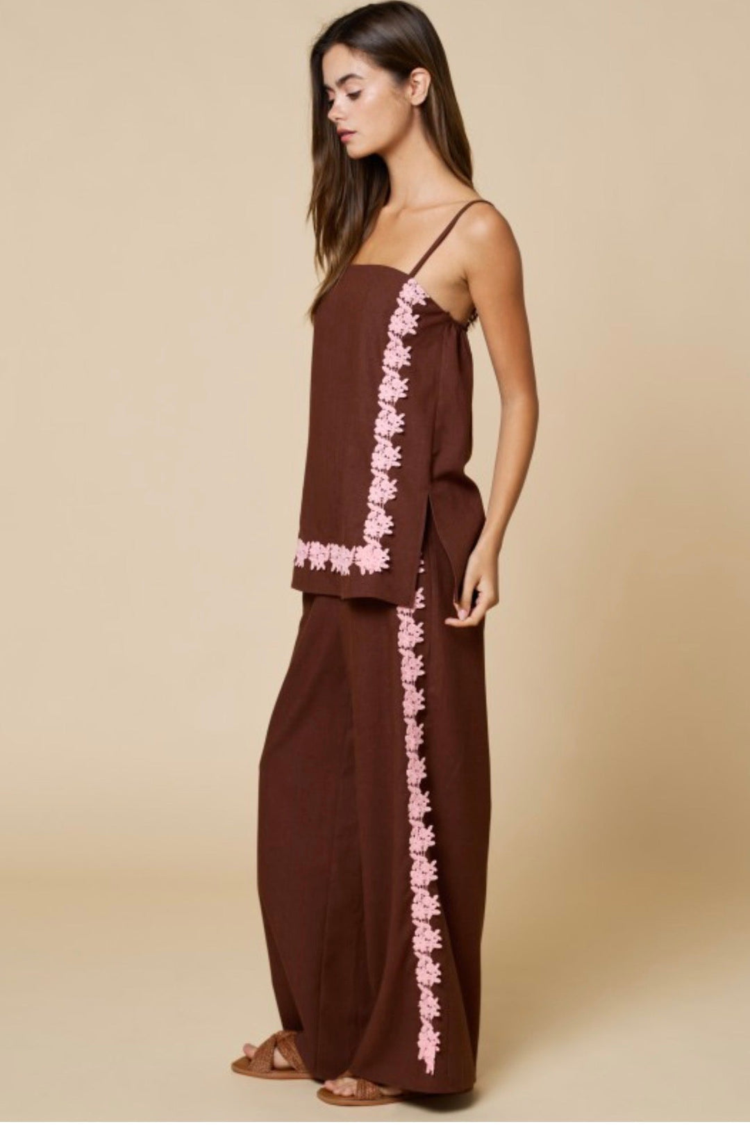 Jinnie Contrast Lace Detail Top