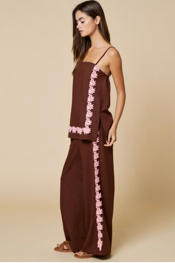 Jinnie Contrast Lace Detail Top