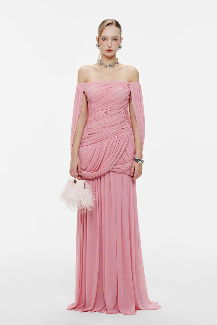 Milena Off Shoulder Cape Dress