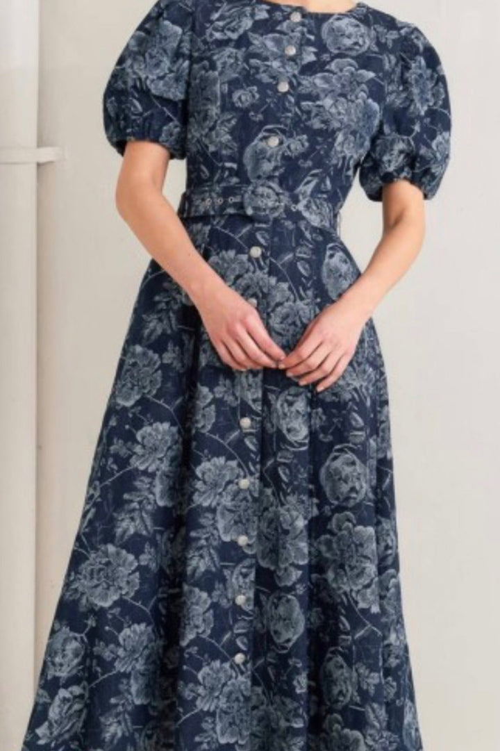 Jacquard Denim Dress