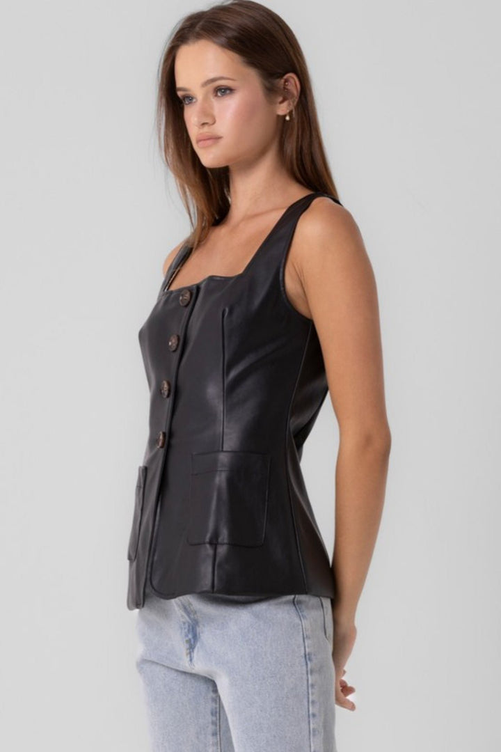 Festive Soul Faux Leather Vest