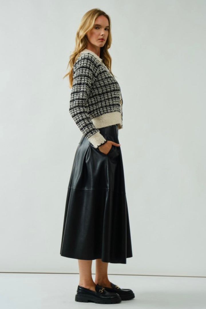 Monroe Tweed Style Button Cardigan