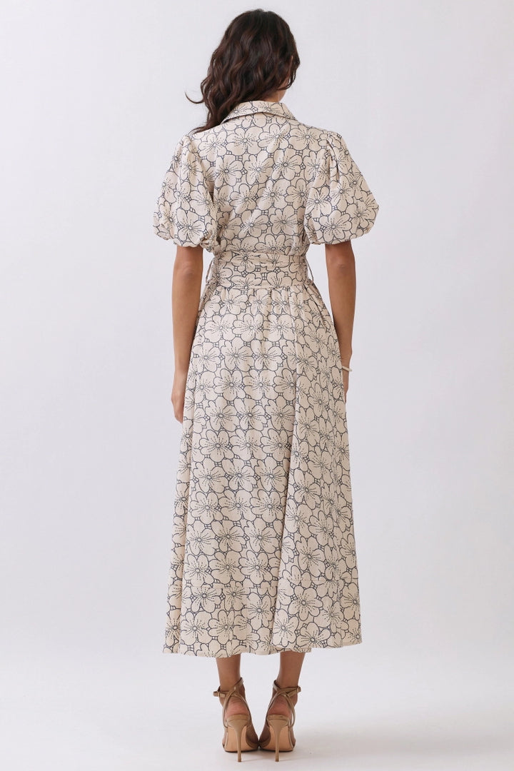 Floral Bloom Button Down Maxi Dress