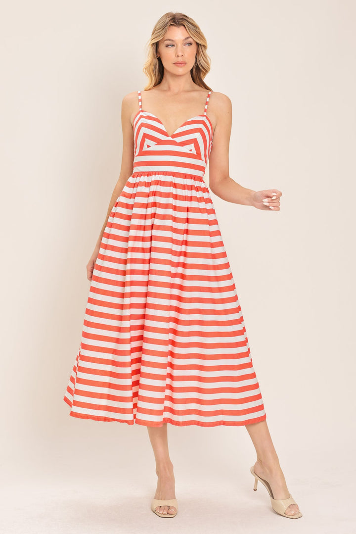 Bloom Escape Stripe Poplin Dress