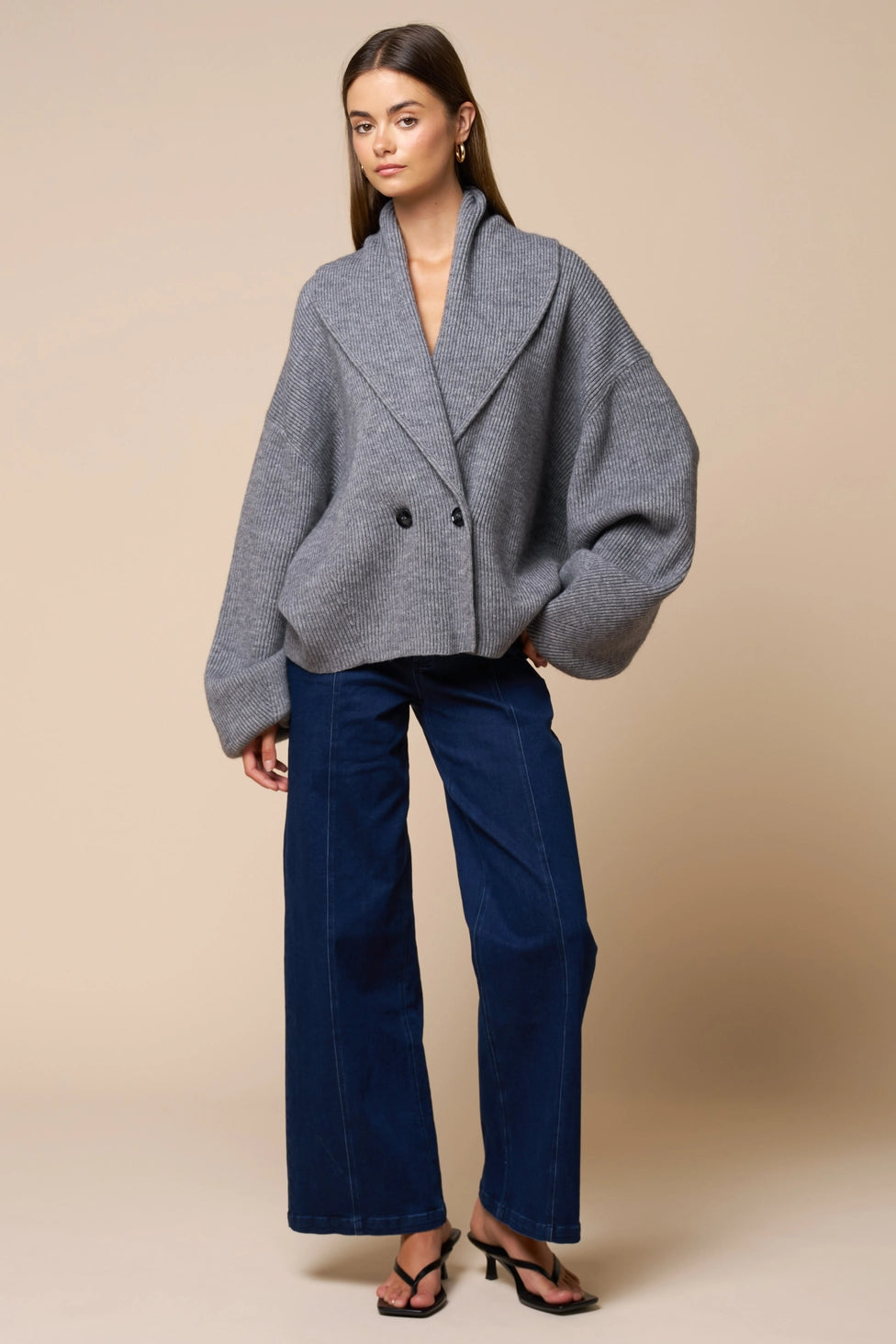 Huston Shawl Collar Wrap Knit Cardigan