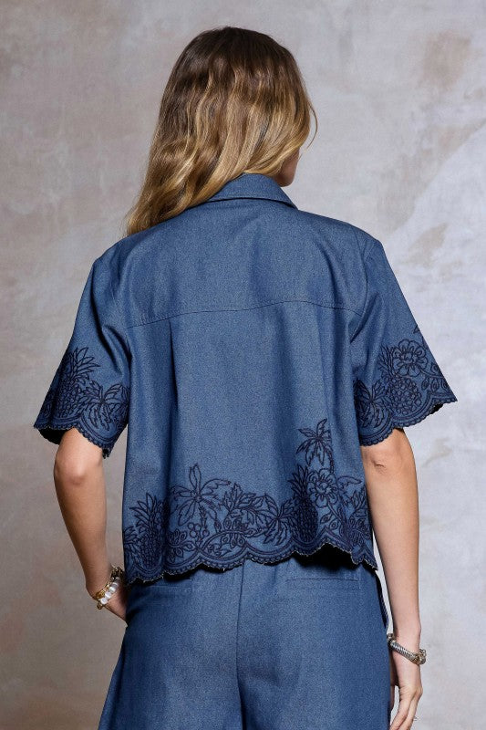 Boheme Embroidered Denim Top