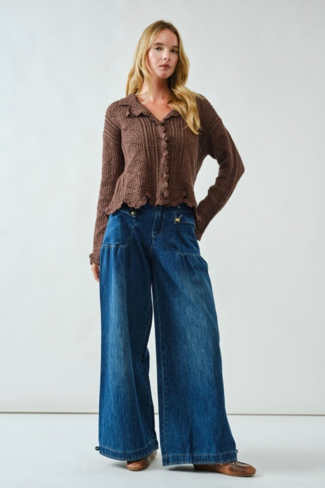 Soft Denim Lotus Bottoms