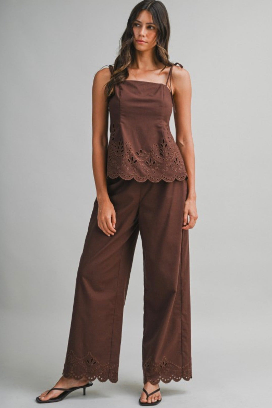 Amaya Embroidered Tie Strap Top