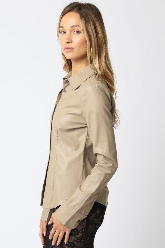 Oriana Vegan Leather Top