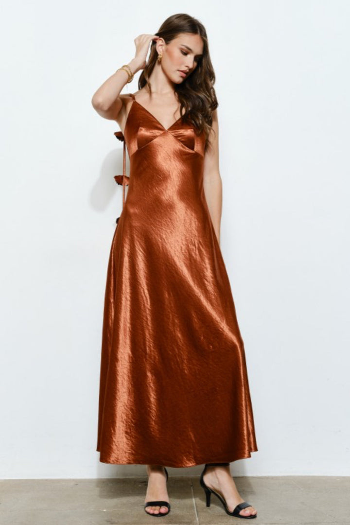 Take The Leap Flower Draped Maxi Dress