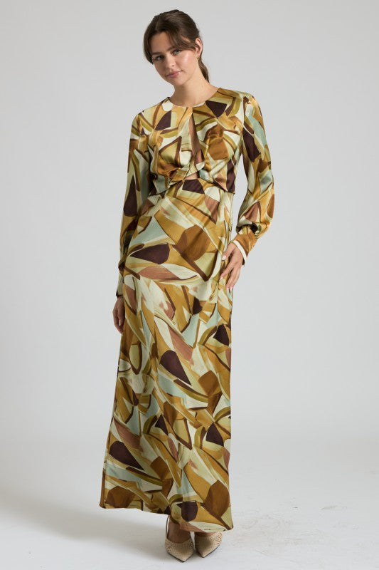 Ashberry Twist Front Cutout Maxi Dress