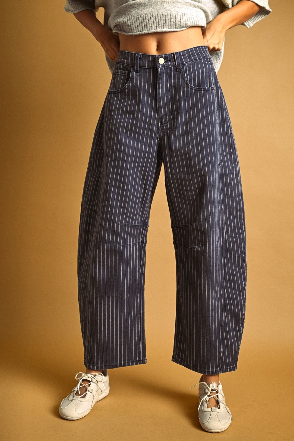 Piper Stripe Barrel Jeans
