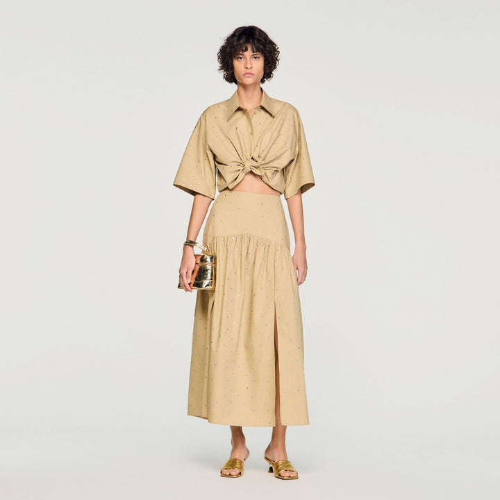 Sunfaded Poplin Button Down Top