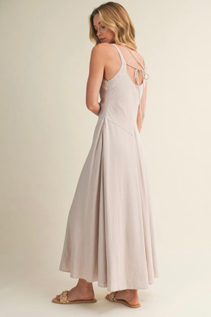 Sandra Square Neck Detail Maxi Dress
