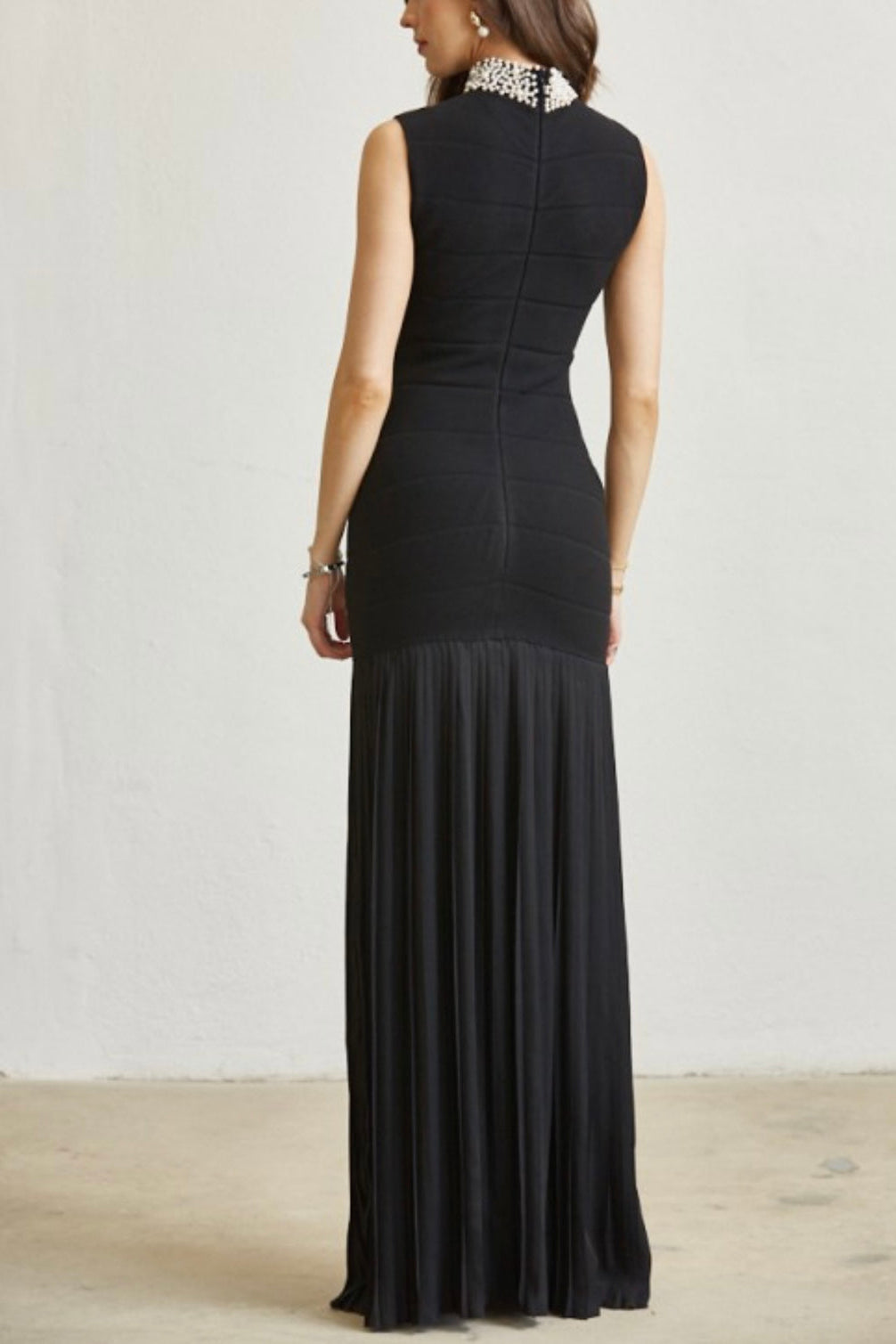Pearl Collar Maxi Dress