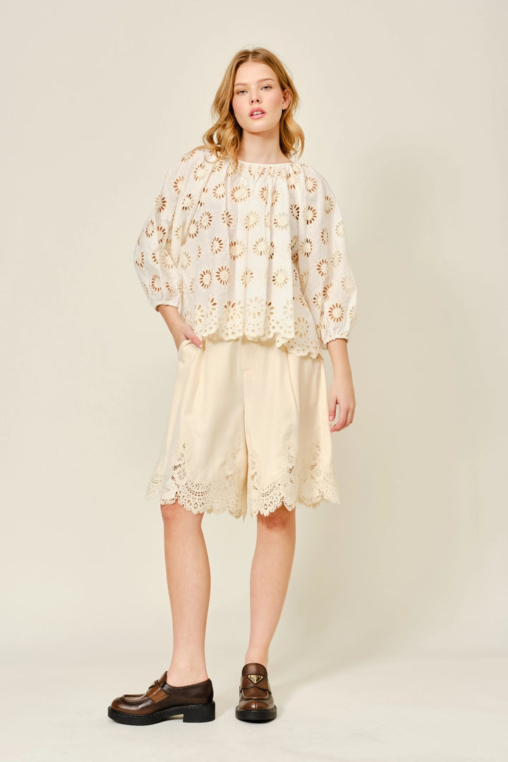 Mingle Lace Detail Bermudas