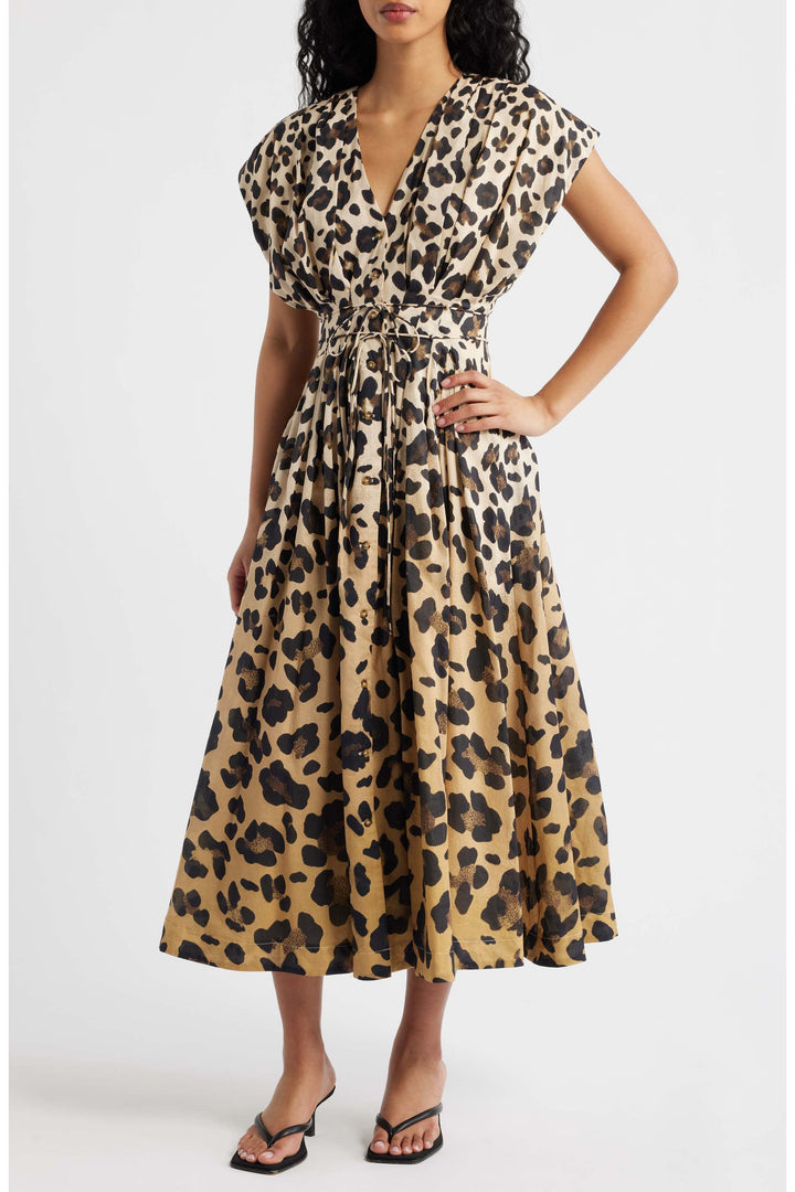 Sandra Leopard Midi Dress