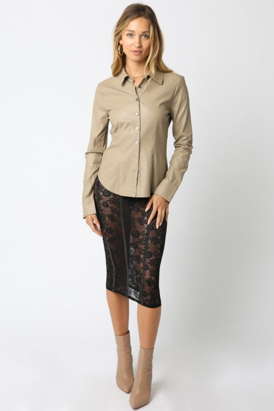Oriana Vegan Leather Top