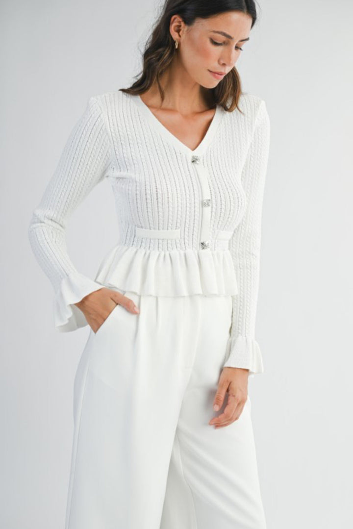 Double Date Peplum Knit Top