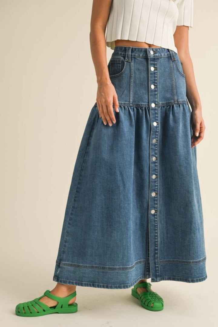 Bohemian Denim Skirt