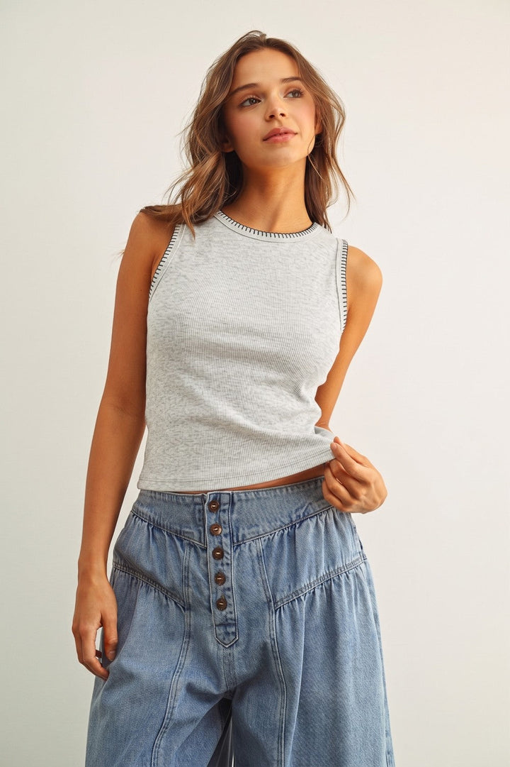 Honey Ribbed Knit Tank Top