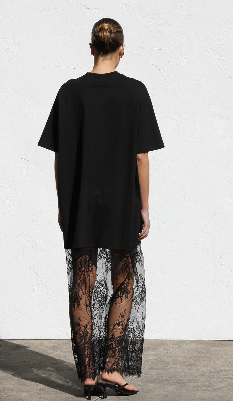Visionary Lace Cotton Tee Dress