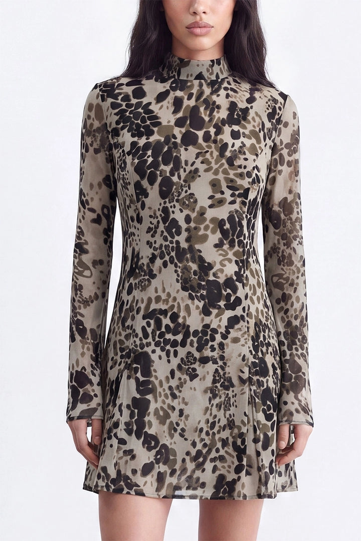 Paigely Mock Neck Mini Dress