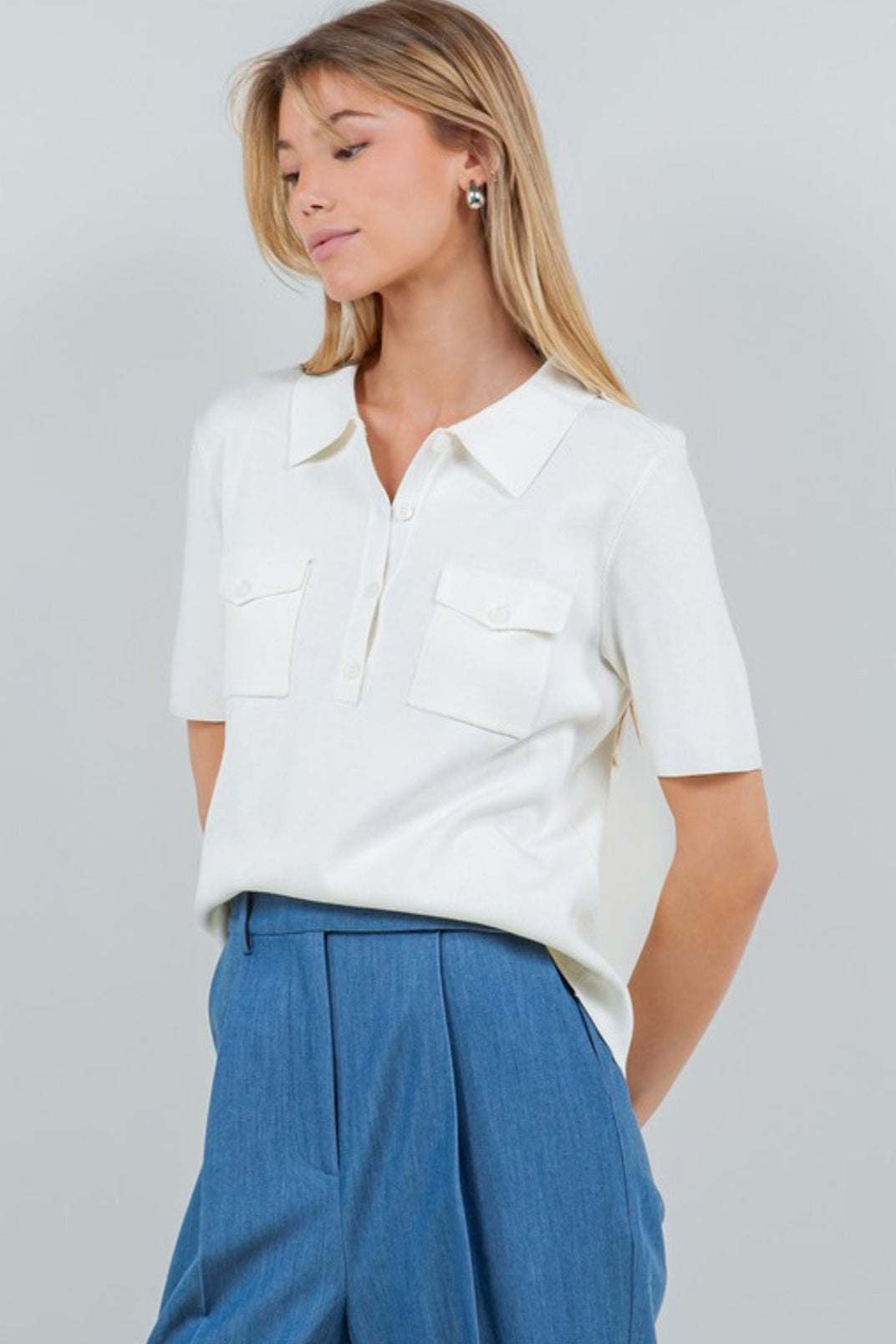 Symone Collar Tee
