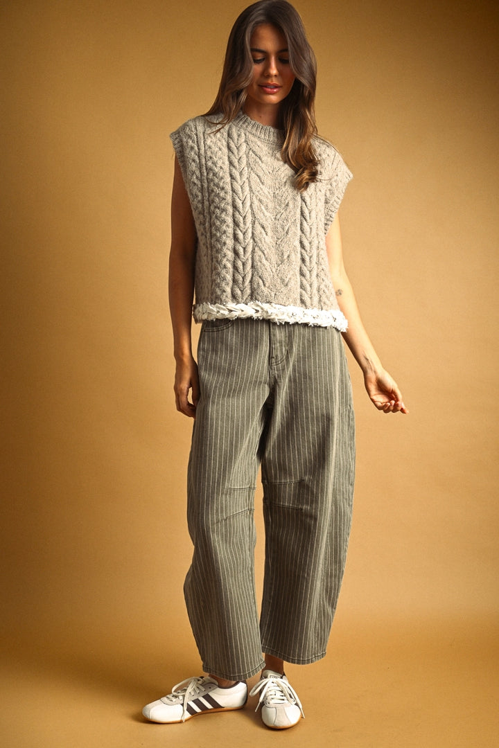 Piper Stripe Barrel Jeans
