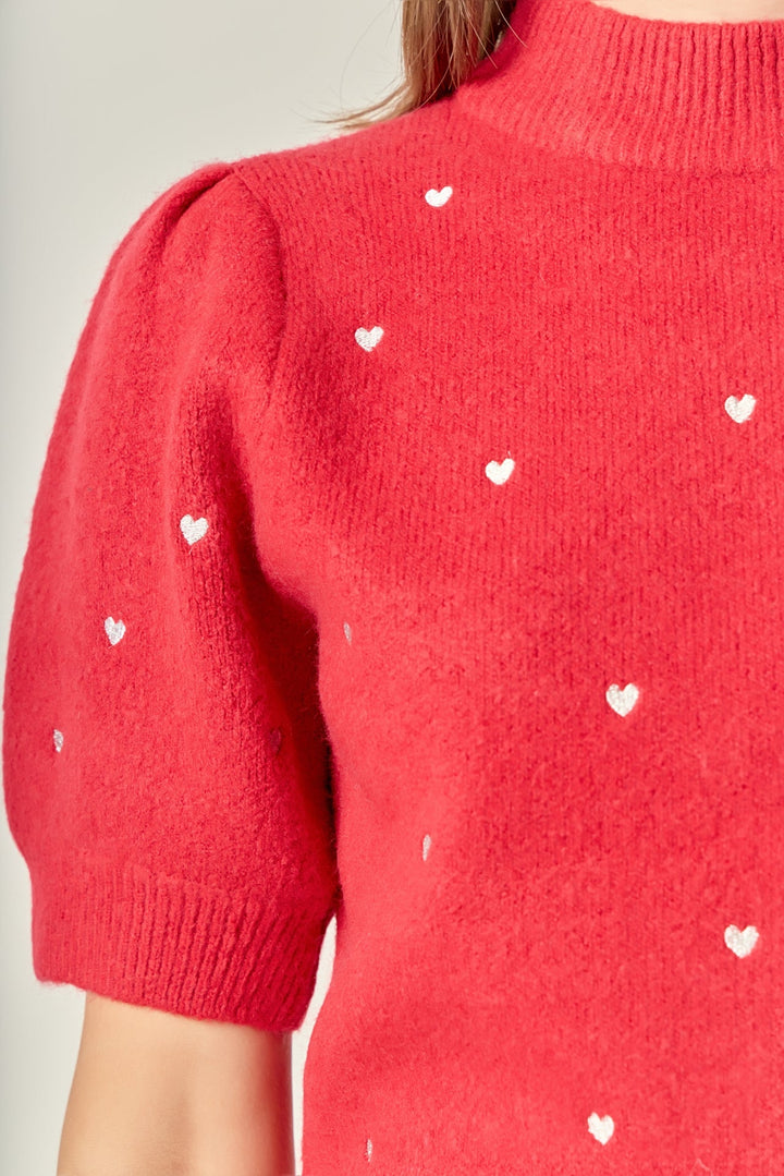 Sweet Darling Heart Knit Top